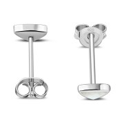 Mother of Pearl Triangle Stud Silver Earrings, e326